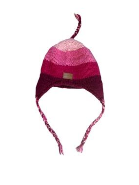 Kyber Outerwear Wool Hat Ear Flaps Womens Pink Colorblock